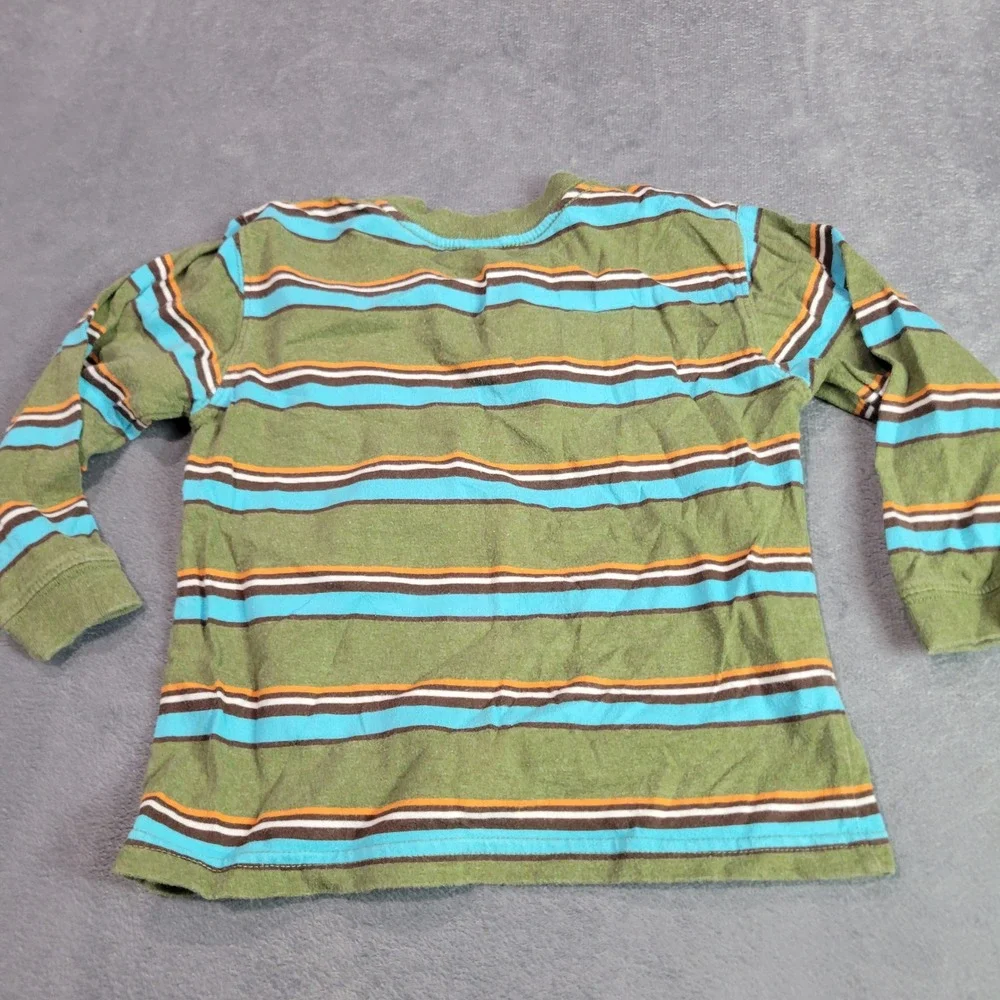 OshKosh Old Navy Shirts Boys 4T Blue Green Basketball Striped Tee Lot 2pc Sporty